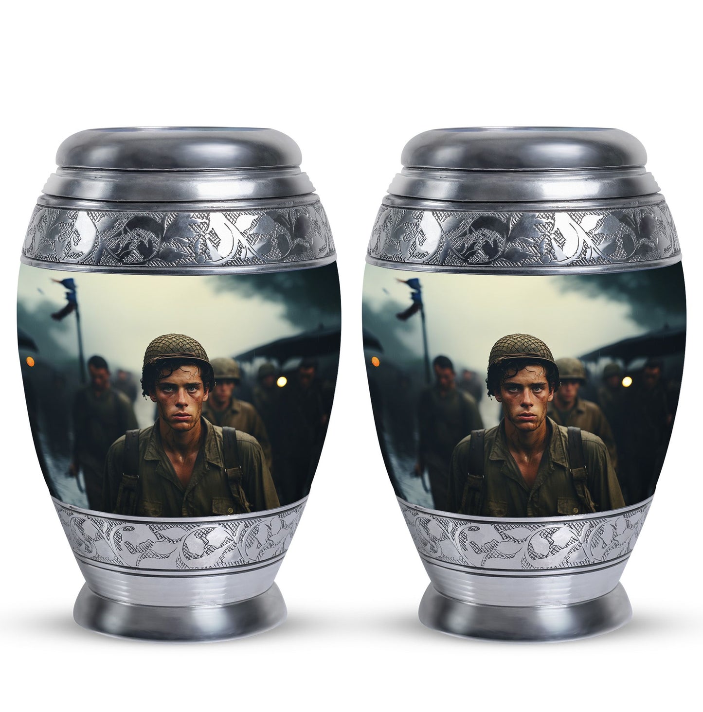 Personalized Military Cremation Urn for Adult - 10-inch, 200 cu in - Yatskia