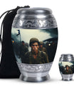 Soldier Urn Memorial For Adult Men & Women - Veteran Cremation Urn