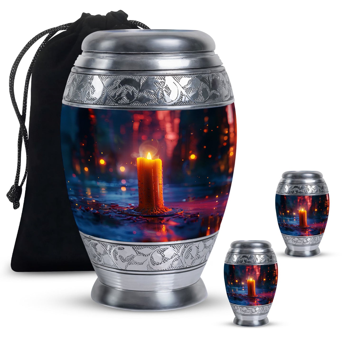 Personalized Candle Memorial Urn for Men - 10-inch, 200 cu in - Yatskia