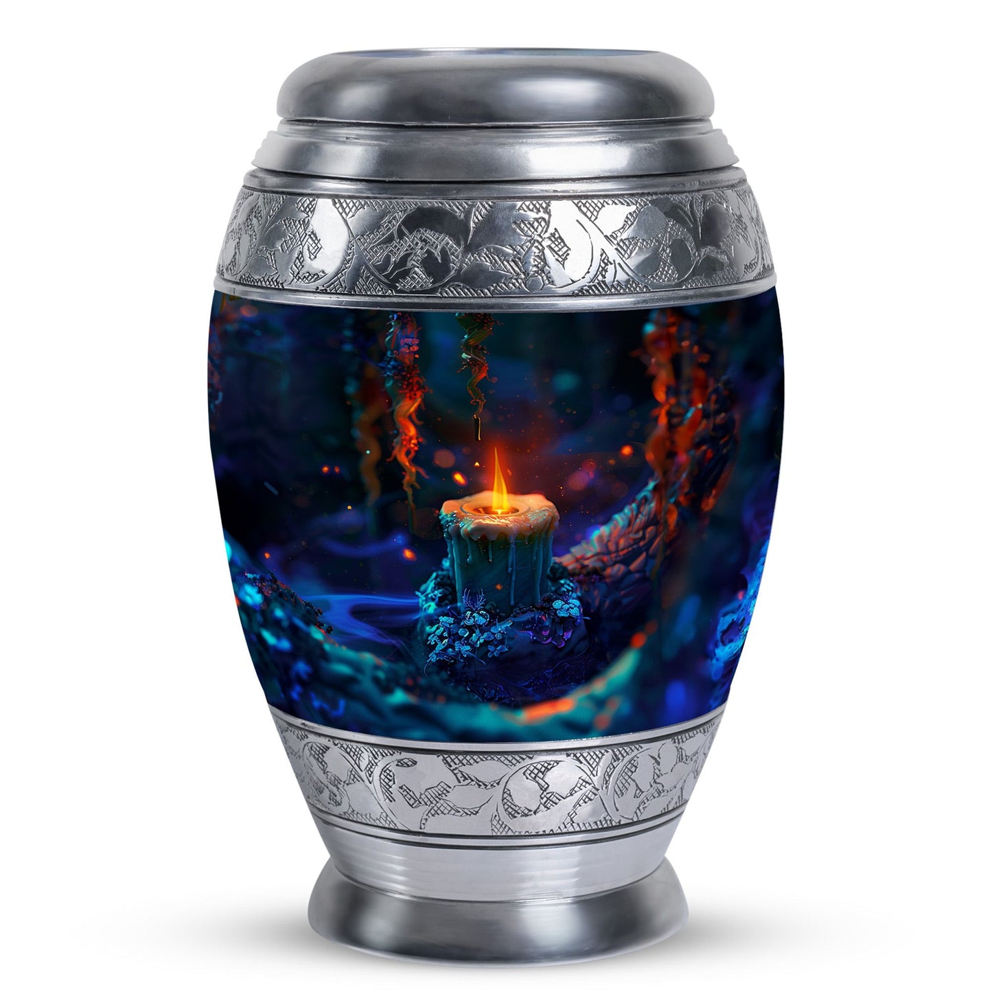 Personalized Fire Cremation Urn for Women - 10-inch, 200 cu in - Yatskia
