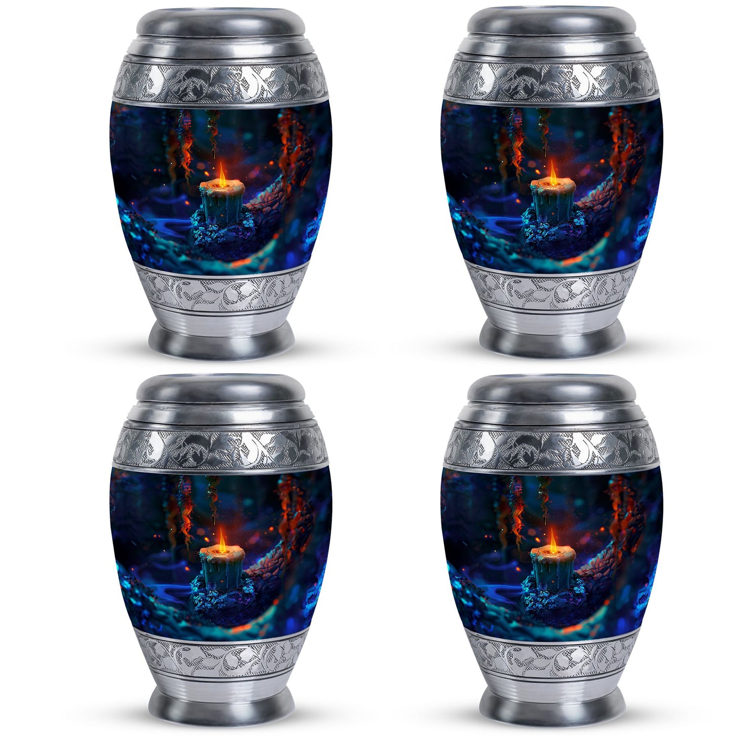 Personalized Fire Cremation Urn for Women - 10-inch, 200 cu in - Yatskia