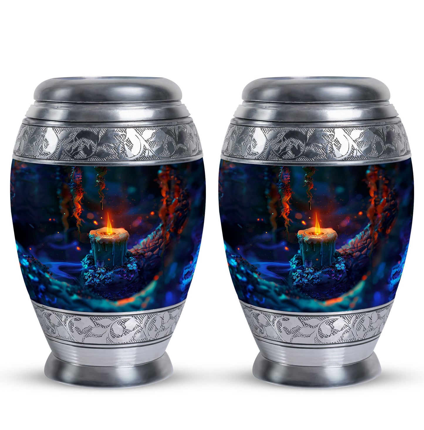 Personalized Fire Cremation Urn for Women - 10-inch, 200 cu in - Yatskia