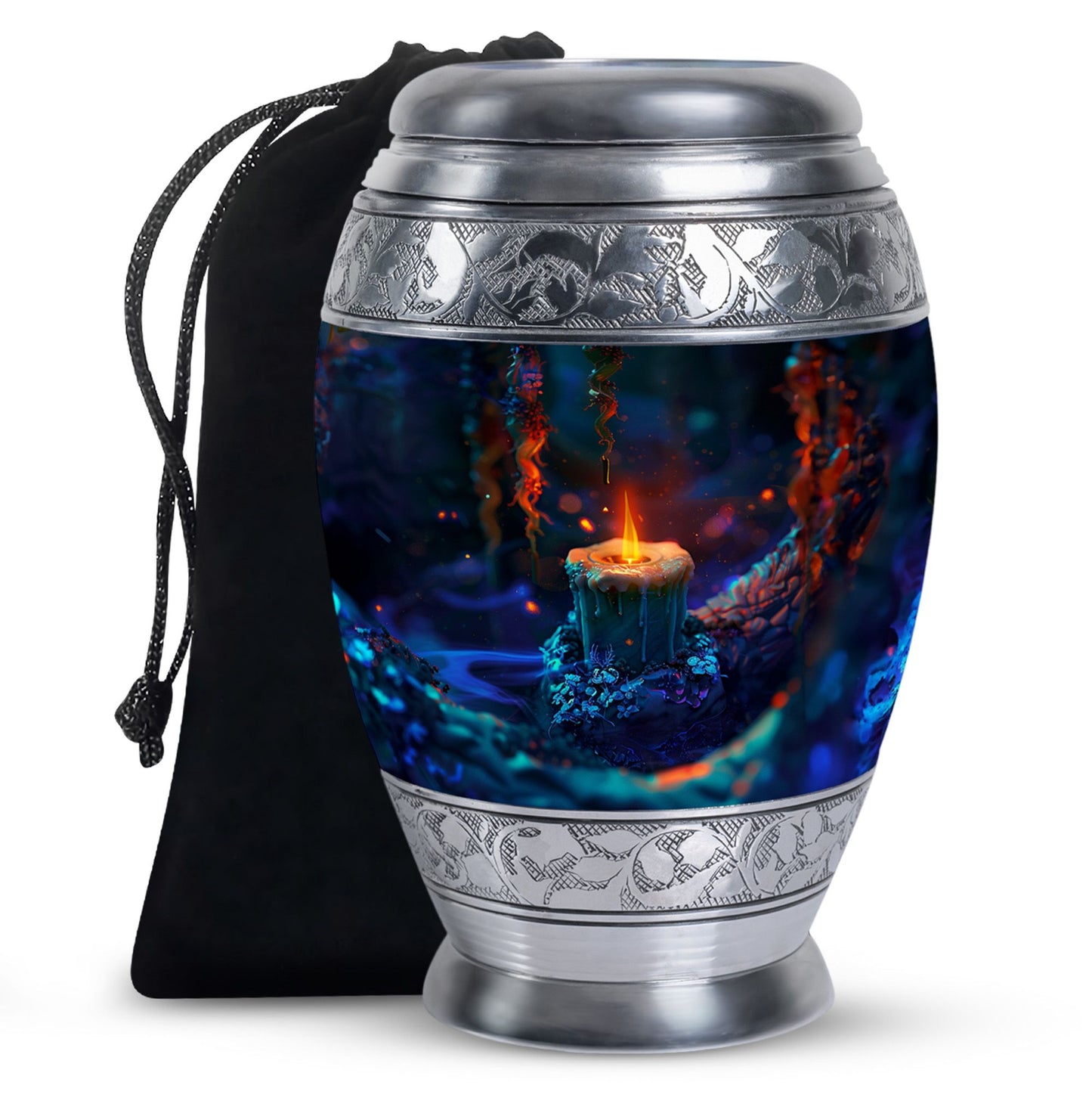 Personalized Fire Cremation Urn for Women - 10-inch, 200 cu in - Yatskia