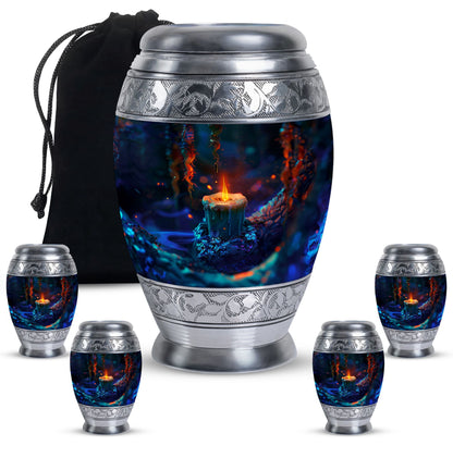 Personalized Fire Cremation Urn for Women - 10-inch, 200 cu in - Yatskia