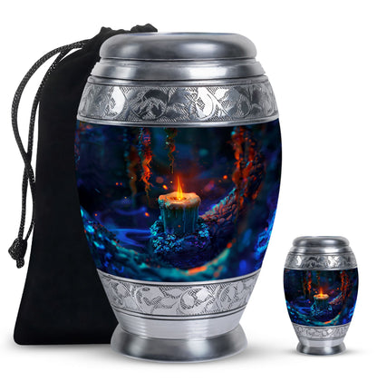 Personalized Fire Cremation Urn for Women - 10-inch, 200 cu in - Yatskia