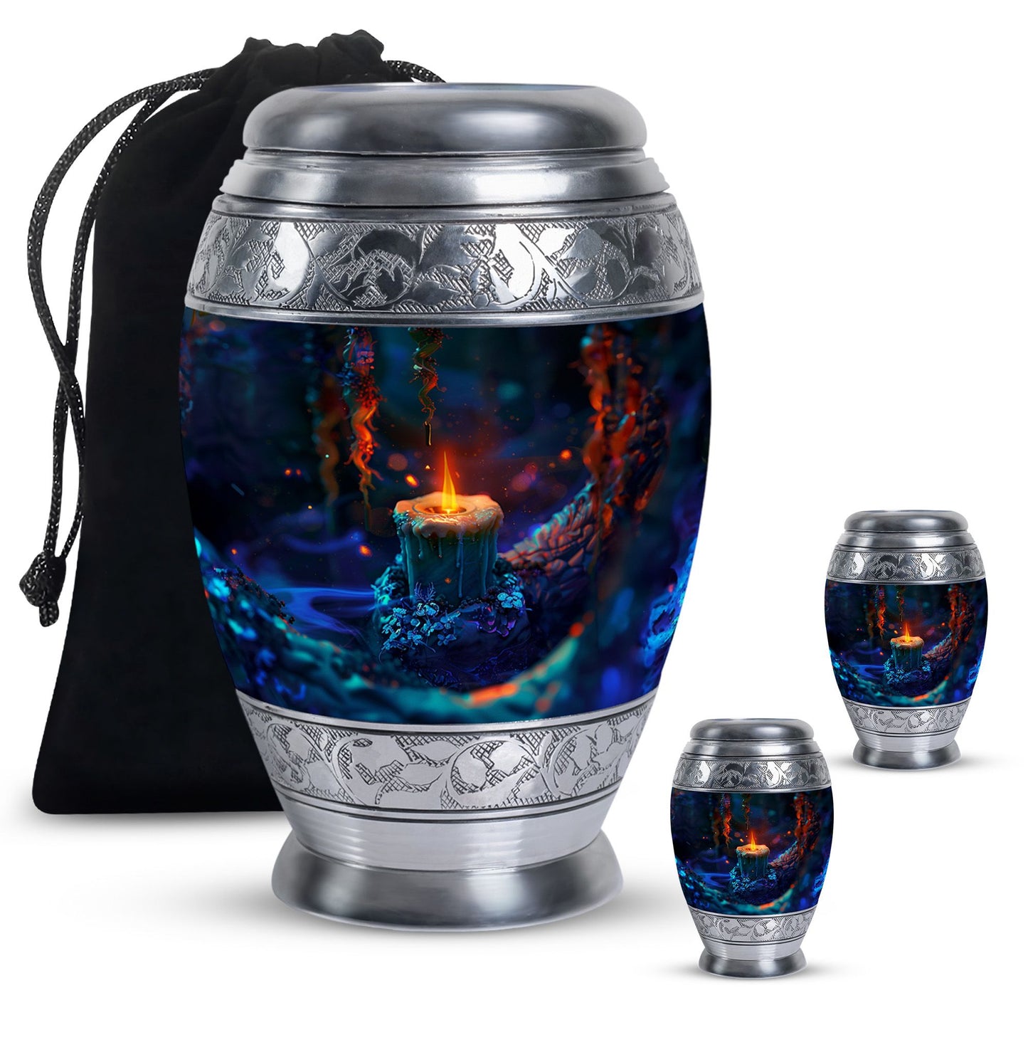 Personalized Fire Cremation Urn for Women - 10-inch, 200 cu in - Yatskia
