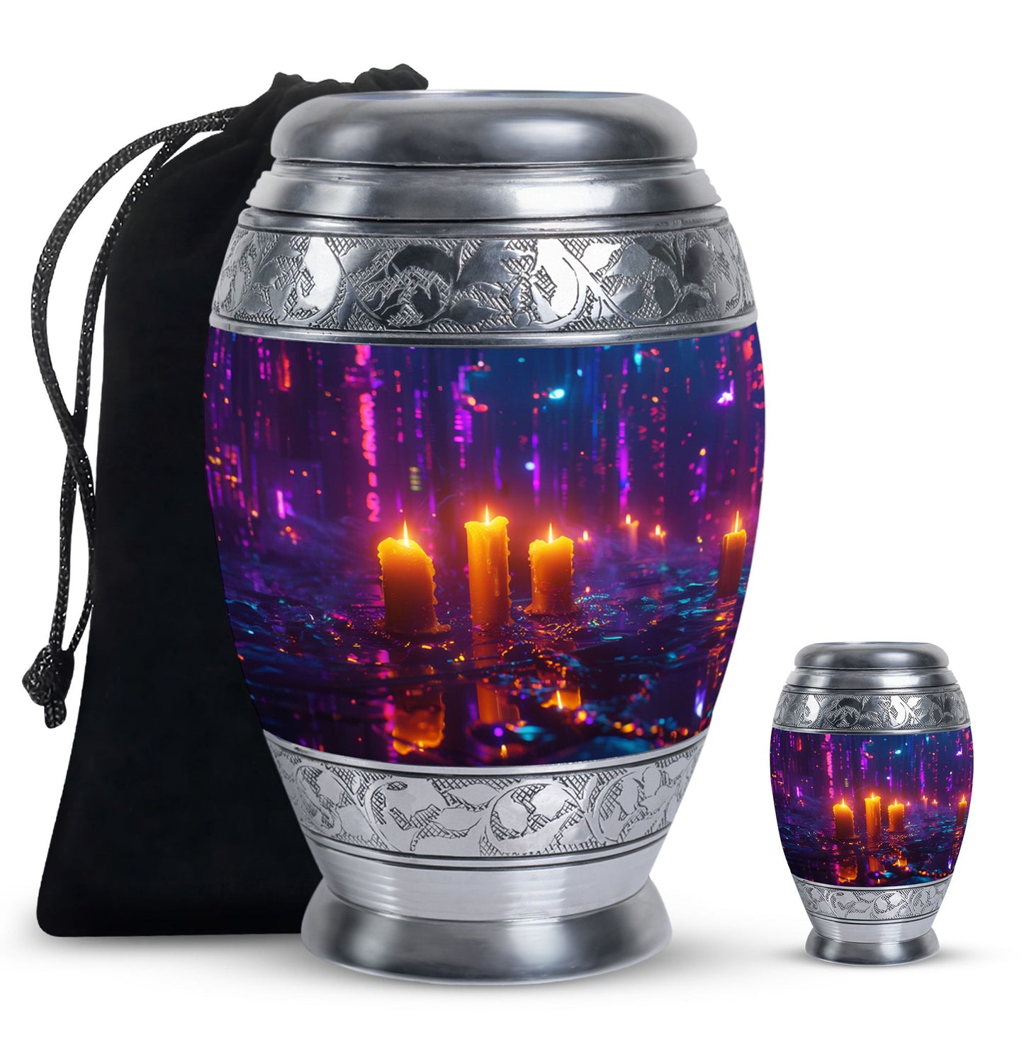 Personalized Candle Cremation Urn for Human Ashes - 10-inch, 200 cu in - Yatskia