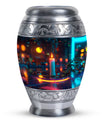 Glowing Candle Memorial Tribute Urn - Neon Urn For Male & Female