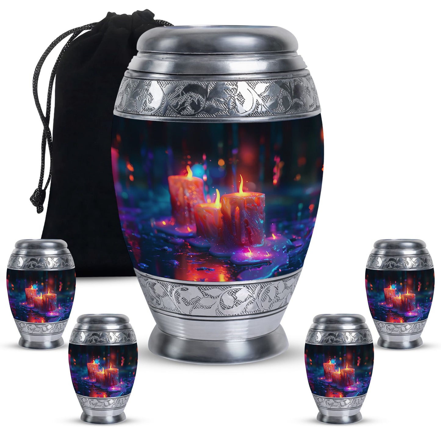 Personalized Candle Cremation Urn for Human Ashes - 10-inch, 200 cu in - Yatskia