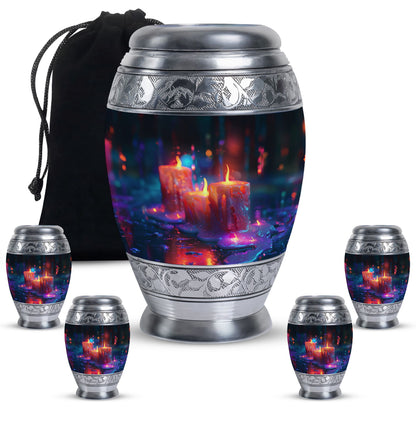 Personalized Candle Cremation Urn for Human Ashes - 10-inch, 200 cu in - Yatskia