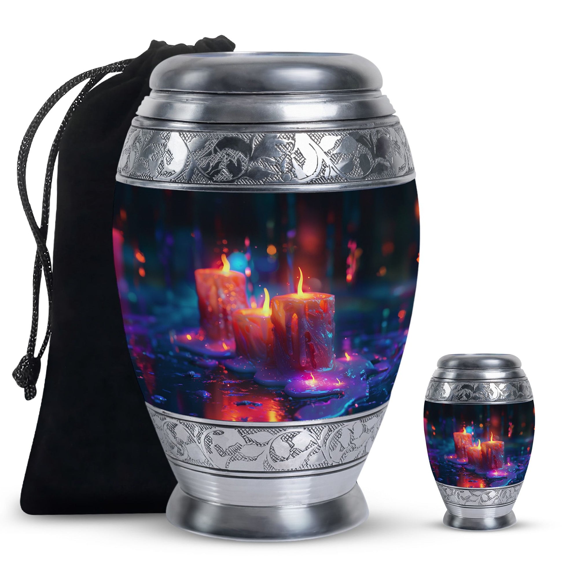 Neon Melting Candle Urn Tribute - Candle Funeral Cremation Urn For Ashes