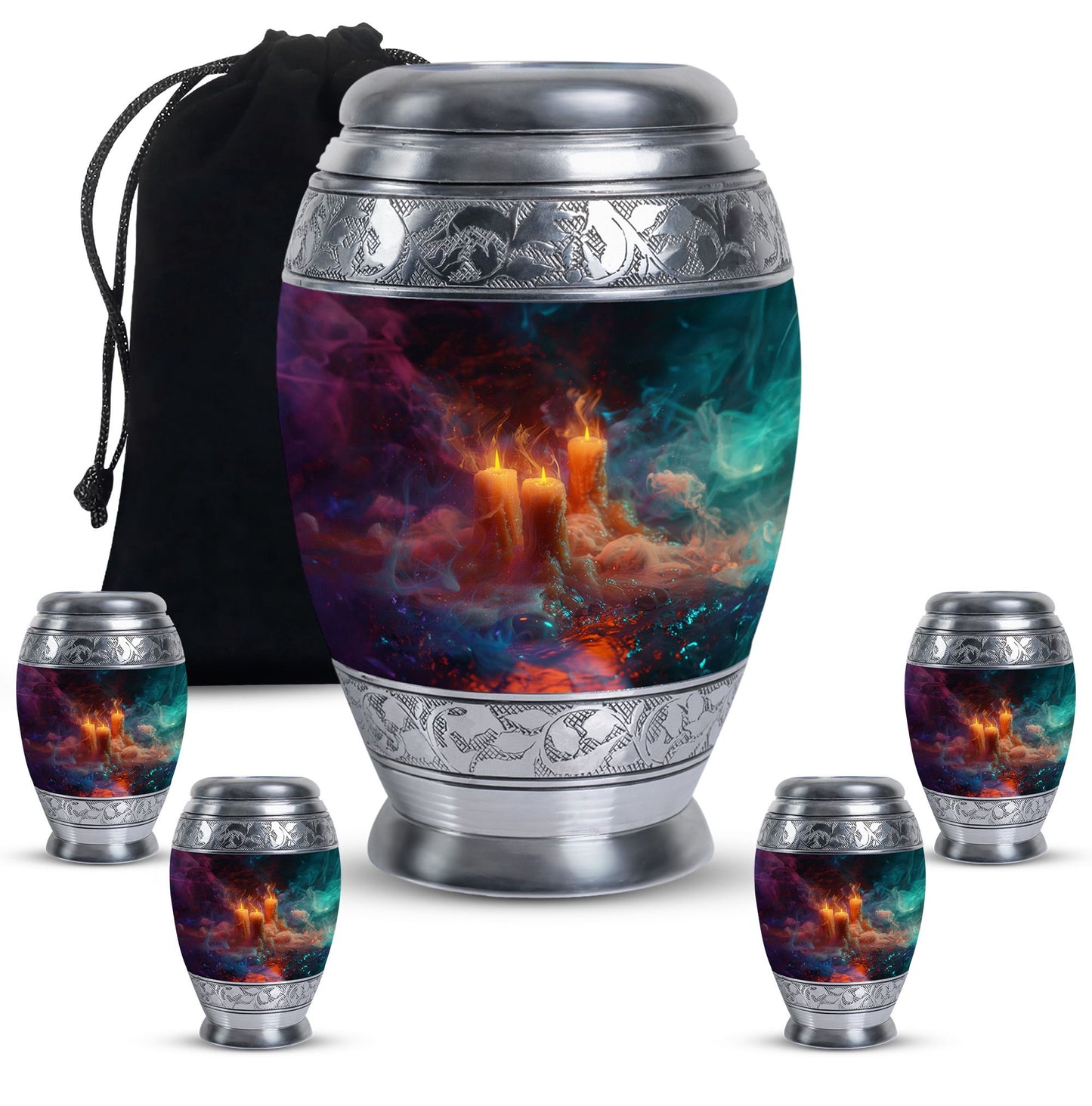 Personalized Candle Memorial Urn for Human Ashes - 10-inch, 200 cu in - Yatskia