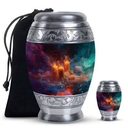 Personalized Candle Memorial Urn for Human Ashes - 10-inch, 200 cu in - Yatskia