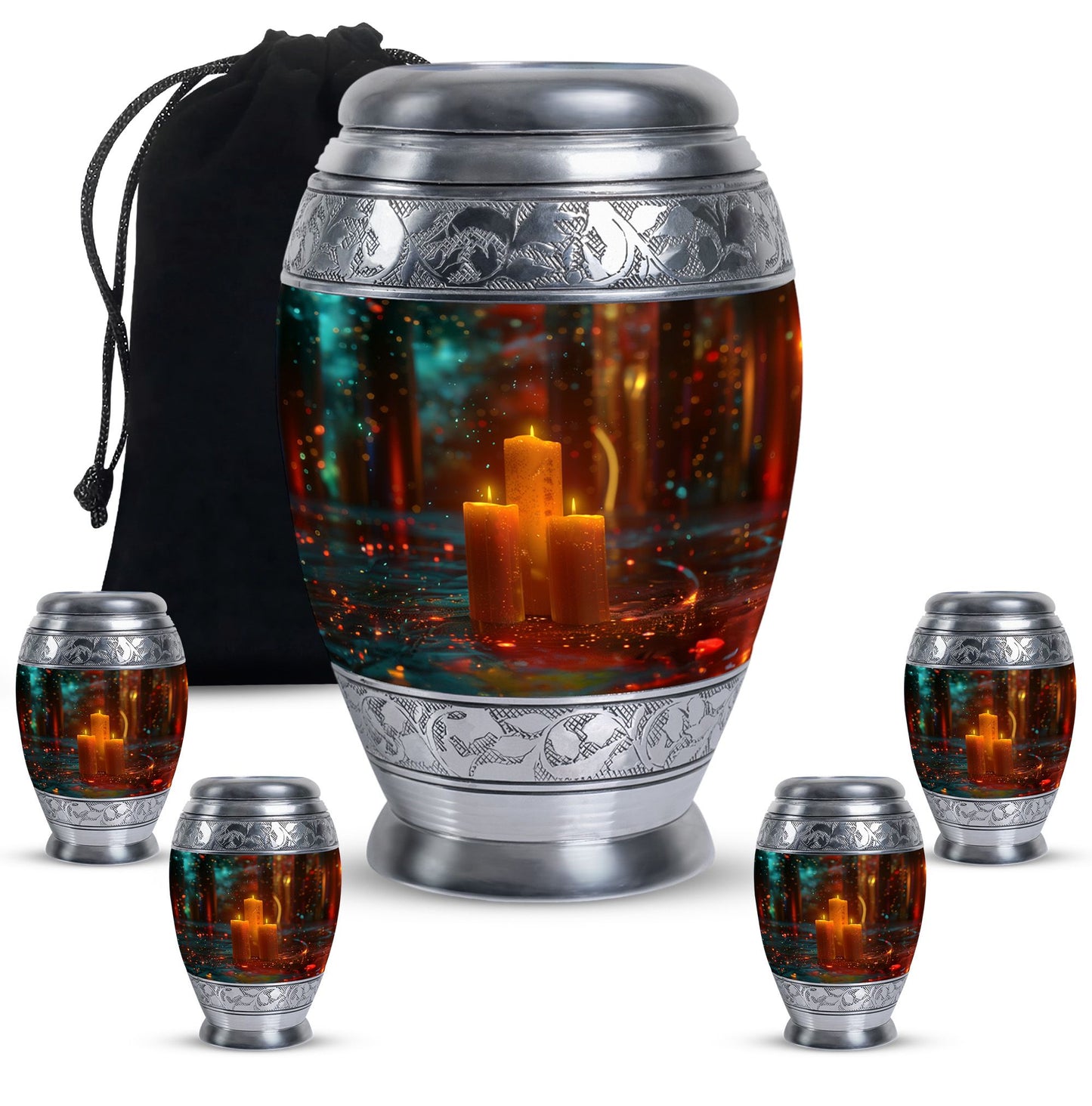 Personalized Candle Memorial Urn for Adult Male - 10-inch, 200 cu in - Yatskia