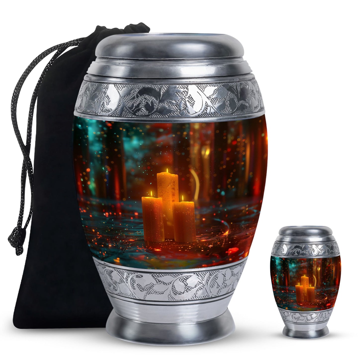 Personalized Candle Memorial Urn for Adult Male - 10-inch, 200 cu in - Yatskia