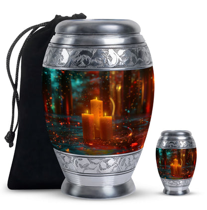 Personalized Candle Memorial Urn for Adult Male - 10-inch, 200 cu in - Yatskia