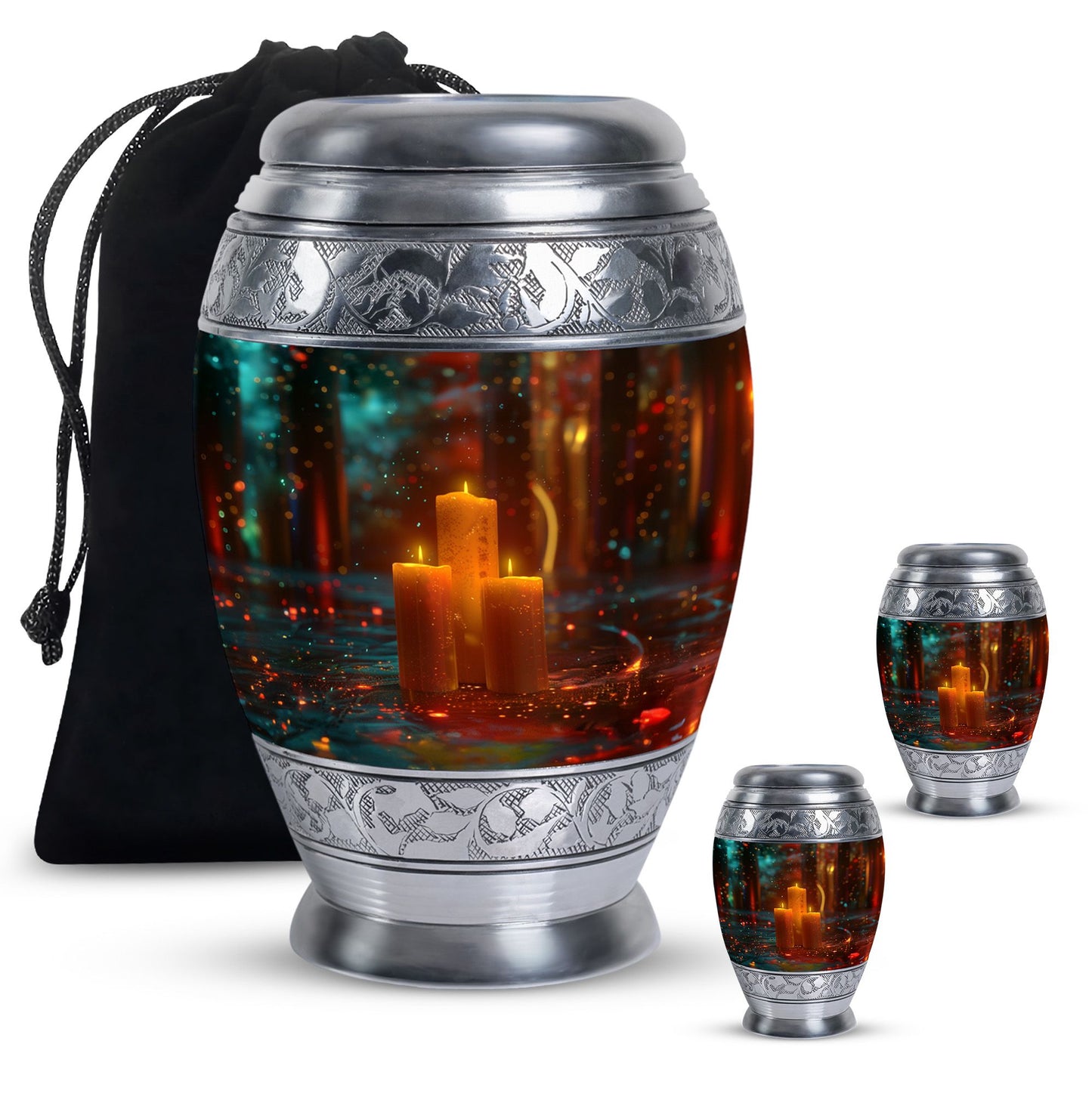 Personalized Candle Memorial Urn for Adult Male - 10-inch, 200 cu in - Yatskia
