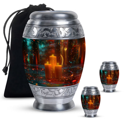 Personalized Candle Memorial Urn for Adult Male - 10-inch, 200 cu in - Yatskia