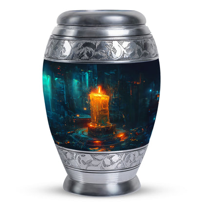 Personalized Candle Cremation Urn for Human Ashes - 10-inch, 200 cu in - Yatskia