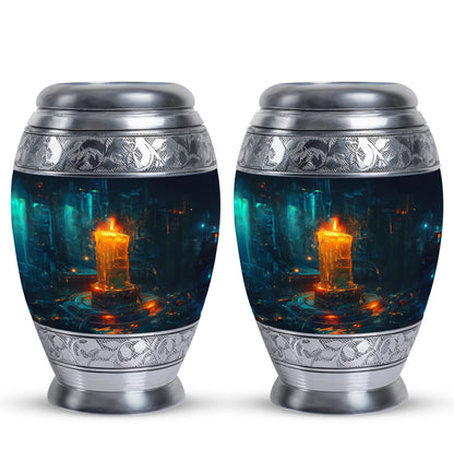 Personalized Candle Cremation Urn for Human Ashes - 10-inch, 200 cu in - Yatskia