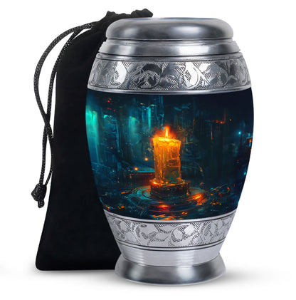 Personalized Candle Cremation Urn for Human Ashes - 10-inch, 200 cu in - Yatskia