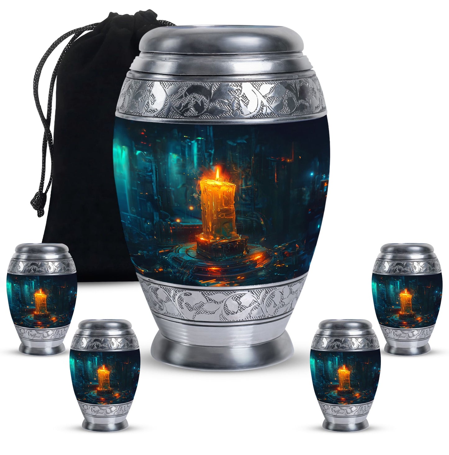 Personalized Candle Cremation Urn for Human Ashes - 10-inch, 200 cu in - Yatskia