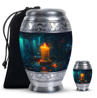 Personalized Candle Cremation Urn for Human Ashes - 10-inch, 200 cu in - Yatskia