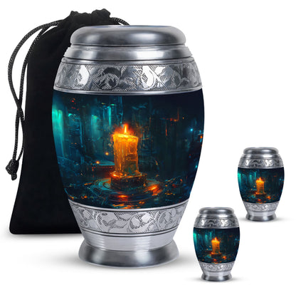 Personalized Candle Cremation Urn for Human Ashes - 10-inch, 200 cu in - Yatskia