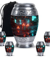 Neon Rainfall Memorial Urn - Candle Themed Cremation Urn For Ashes