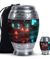 Neon Rainfall Memorial Urn - Candle Themed Cremation Urn For Ashes