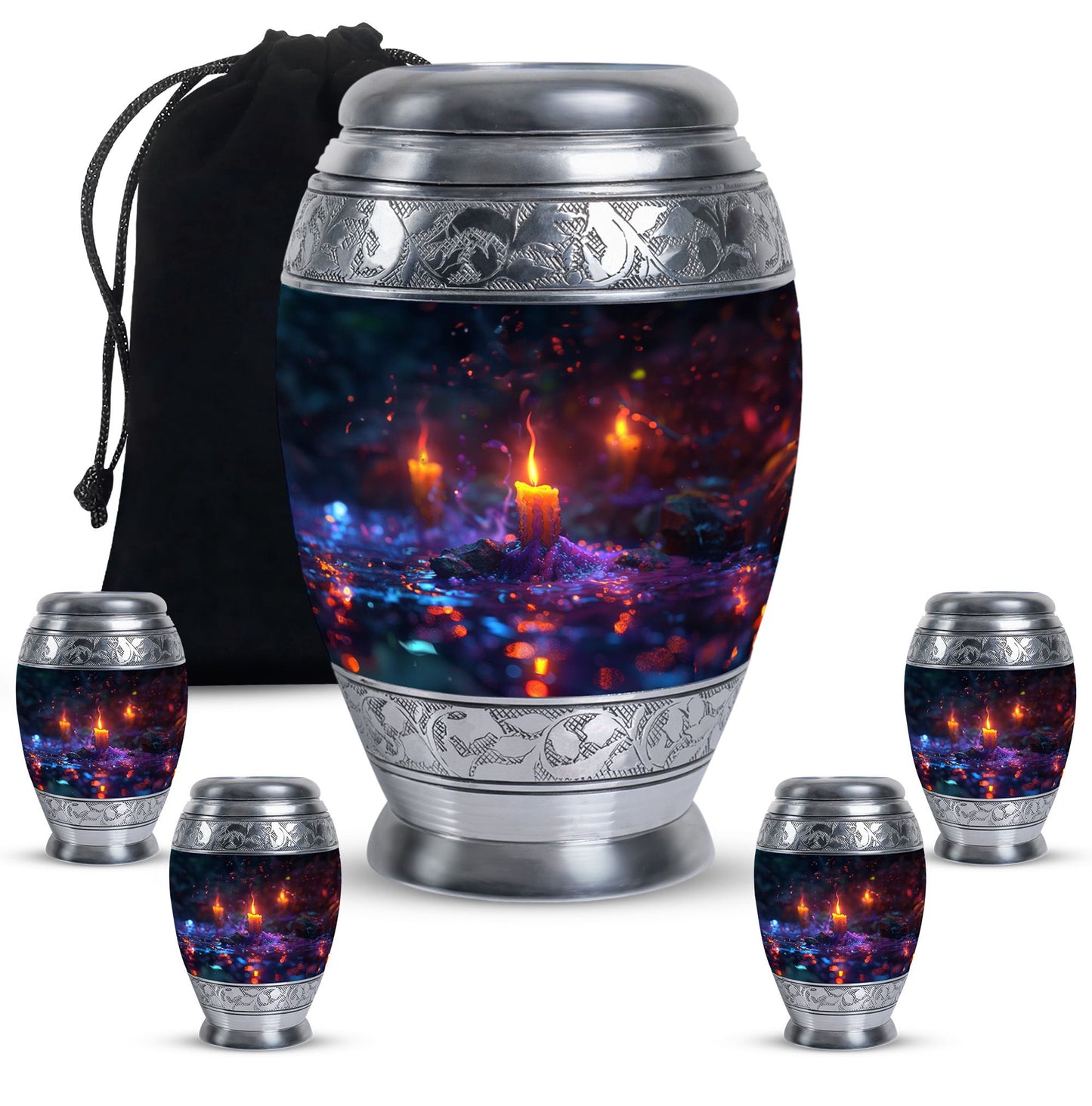 Personalized Candle Memorial Urn for Human Ashes - 10-inch, 200 cu in - Yatskia