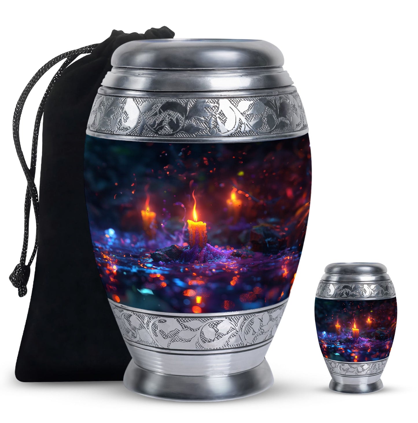 Personalized Candle Memorial Urn for Human Ashes - 10-inch, 200 cu in - Yatskia