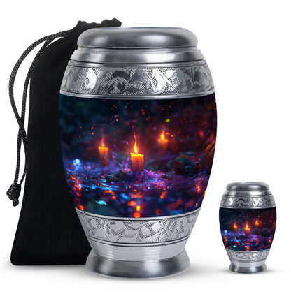Personalized Candle Memorial Urn for Human Ashes - 10-inch, 200 cu in - Yatskia