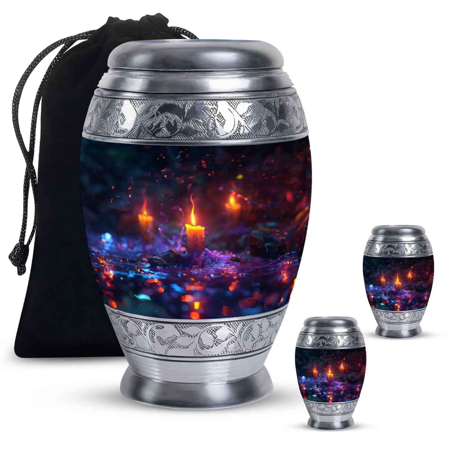 Personalized Candle Memorial Urn for Human Ashes - 10-inch, 200 cu in - Yatskia