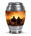 Old Couple On A Bench - Couple Urn For Memorial Ashes Cremation