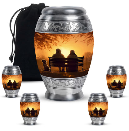 Personalized Couple Cremation Urn for Human Ashes - 10-inch, 200 cu in - Yatskia