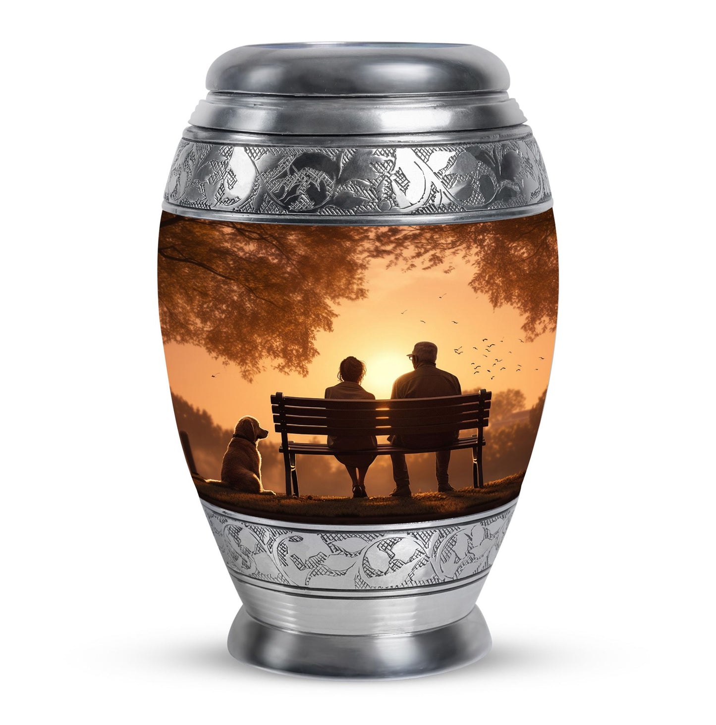 Personalized Couple Cremation Urn for Human Ashes - 10-inch, 200 cu in - Yatskia