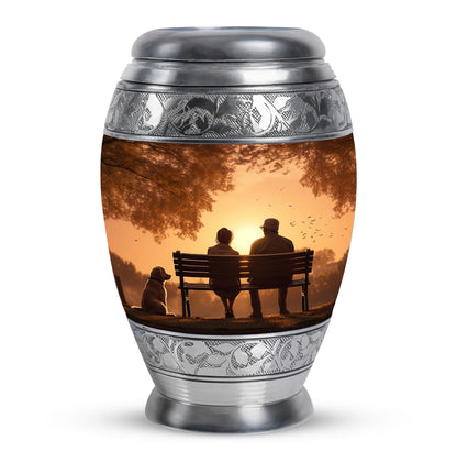 Personalized Couple Cremation Urn for Human Ashes - 10-inch, 200 cu in - Yatskia