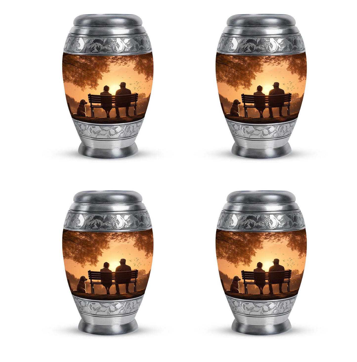Personalized Couple Cremation Urn for Human Ashes - 10-inch, 200 cu in - Yatskia