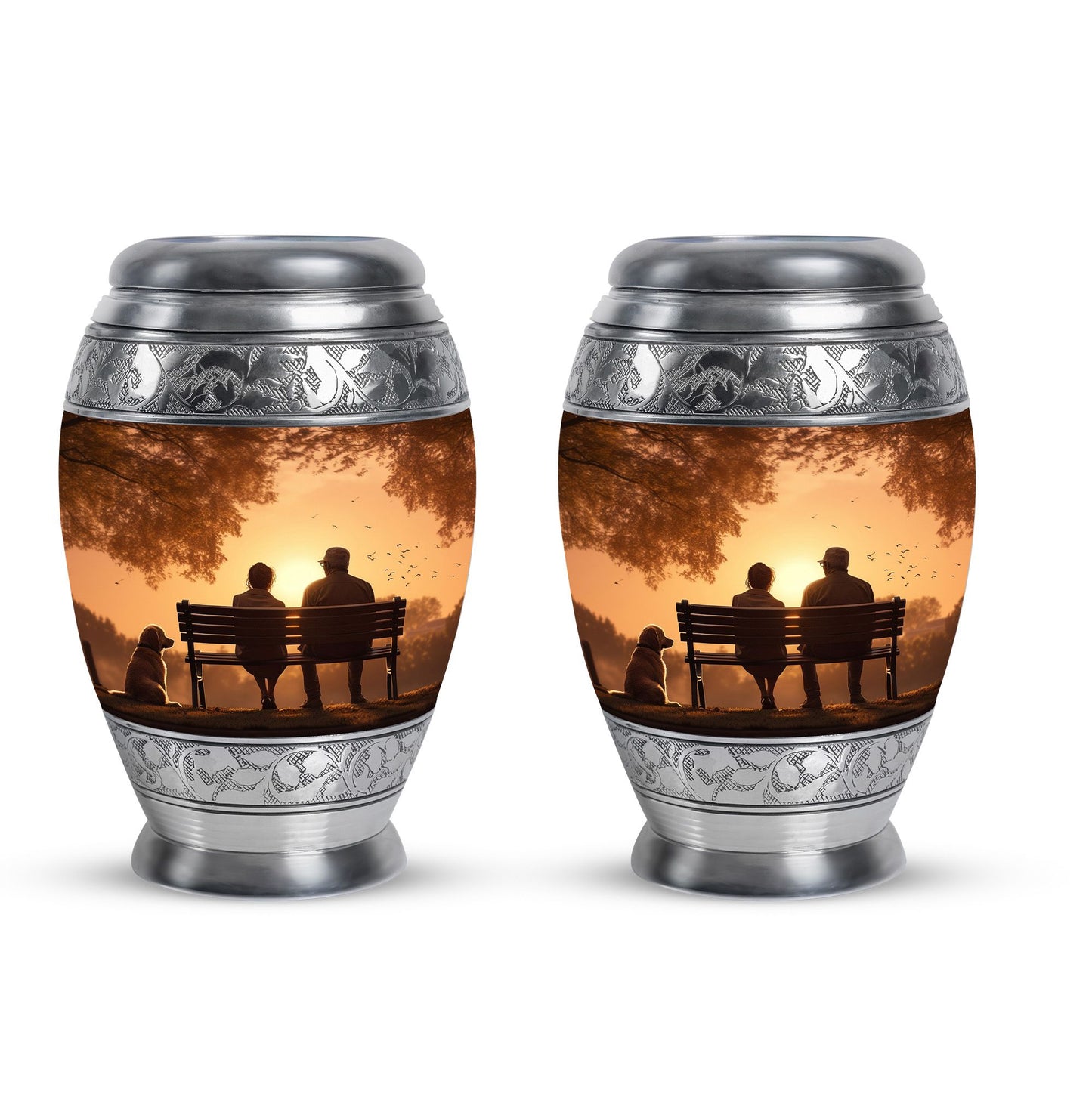 Personalized Couple Cremation Urn for Human Ashes - 10-inch, 200 cu in - Yatskia