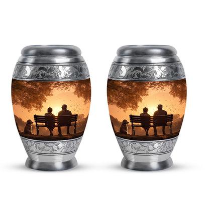 Personalized Couple Cremation Urn for Human Ashes - 10-inch, 200 cu in - Yatskia