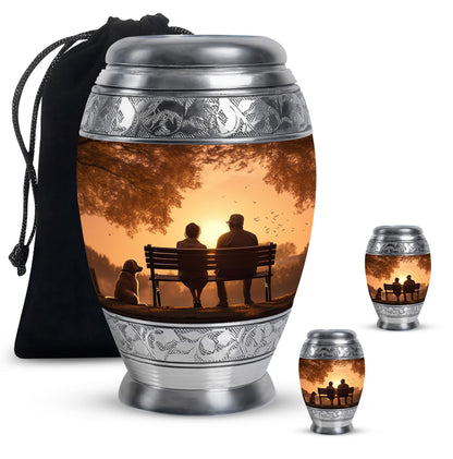 Personalized Couple Cremation Urn for Human Ashes - 10-inch, 200 cu in - Yatskia