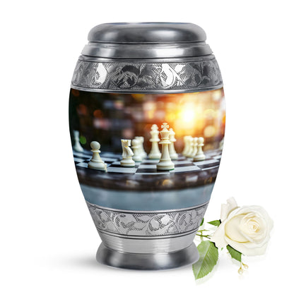 Personalized Chess Cremation Urn for Women - 10-inch, 200 cu in - Yatskia