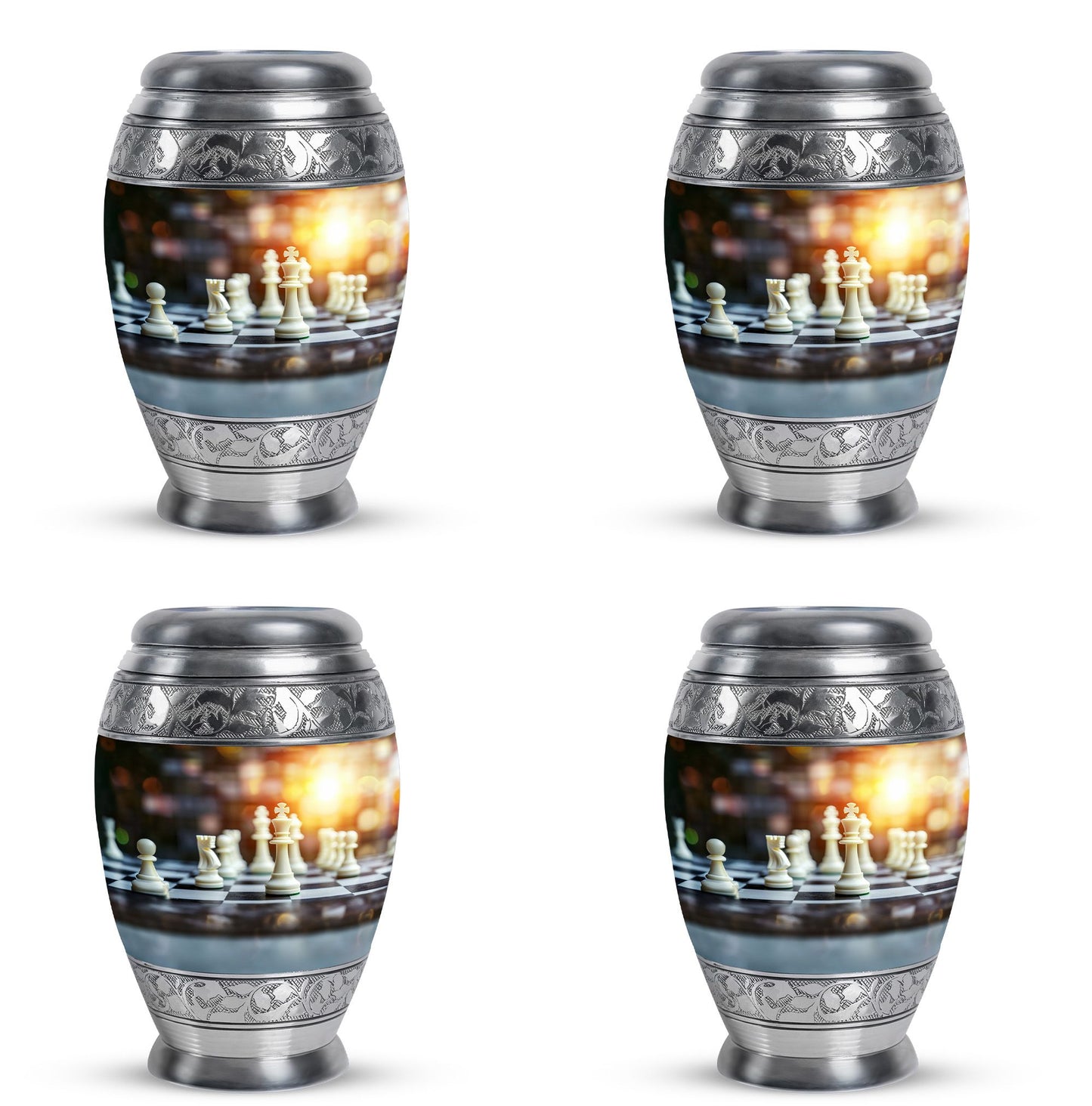 Personalized Chess Cremation Urn for Women - 10-inch, 200 cu in - Yatskia