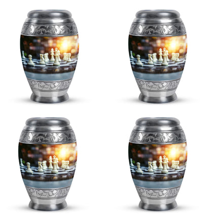 Personalized Chess Cremation Urn for Women - 10-inch, 200 cu in - Yatskia