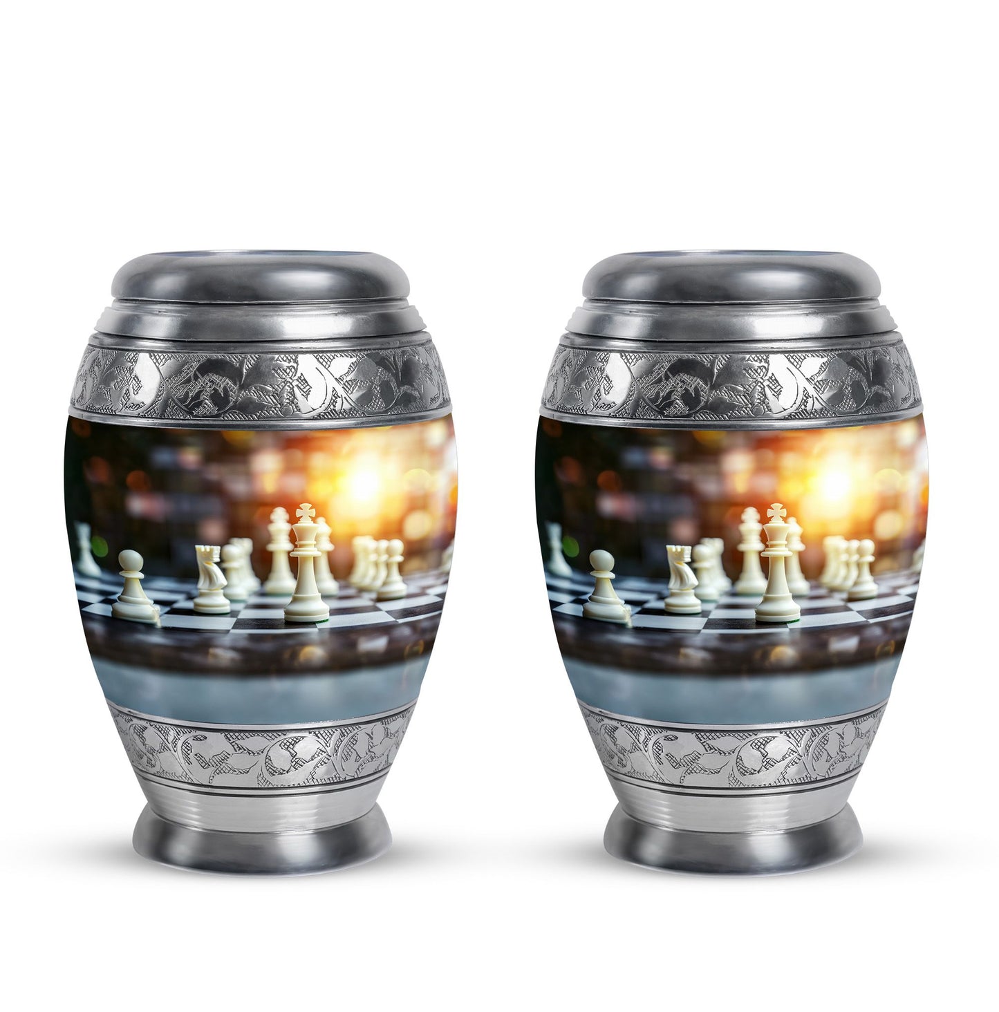 Personalized Chess Cremation Urn for Women - 10-inch, 200 cu in - Yatskia
