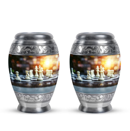 Personalized Chess Cremation Urn for Women - 10-inch, 200 cu in - Yatskia