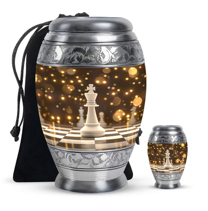 Personalized Chess Memorial Urn for Human Ashes - 10-inch, 200 cu in - Yatskia