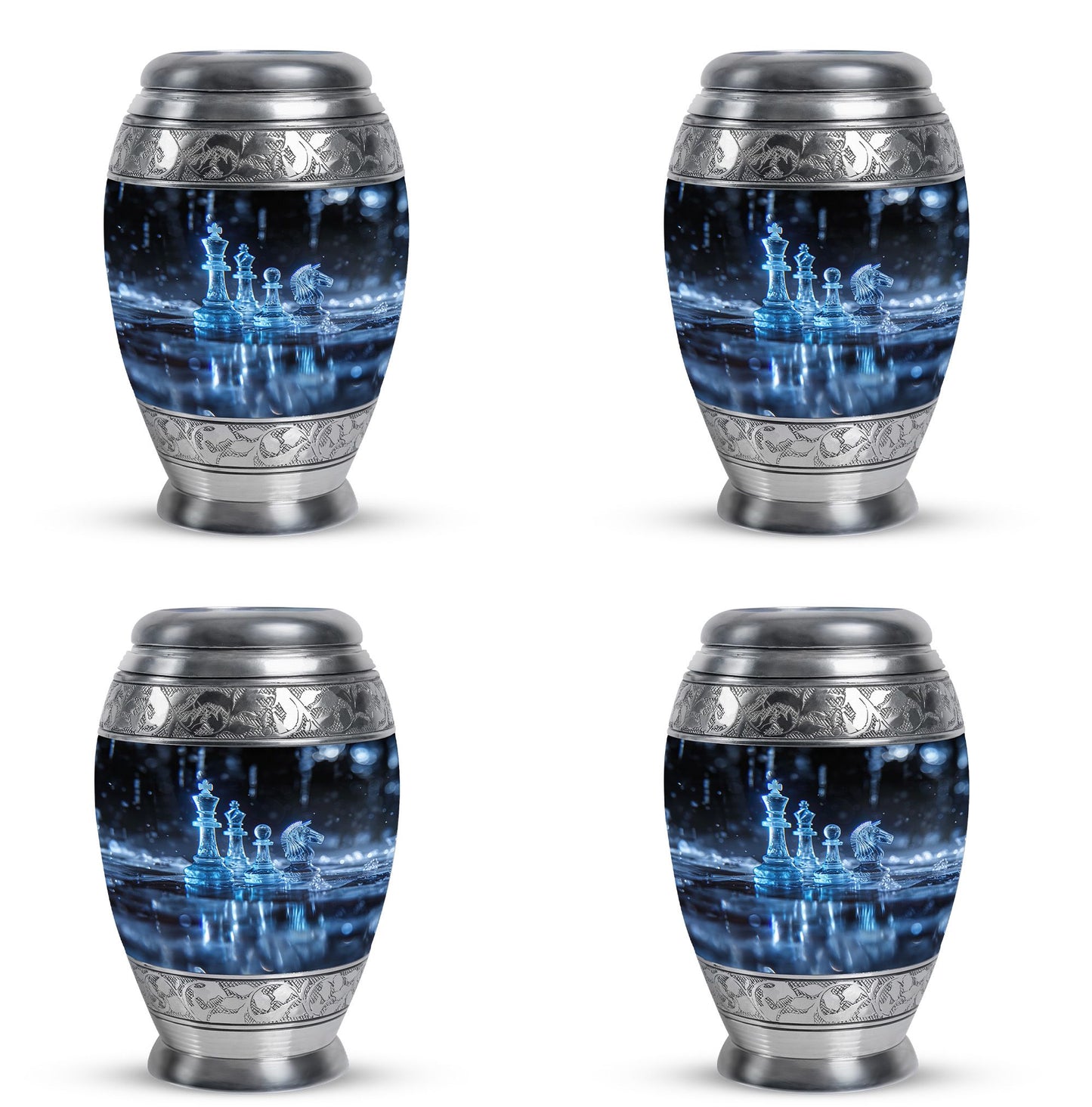 Personalized Chess Cremation Urn for Human Ashes - 10-inch, 200 cu in - Yatskia