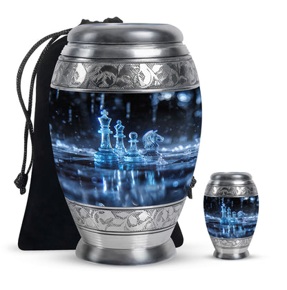 Personalized Chess Cremation Urn for Human Ashes - 10-inch, 200 cu in - Yatskia